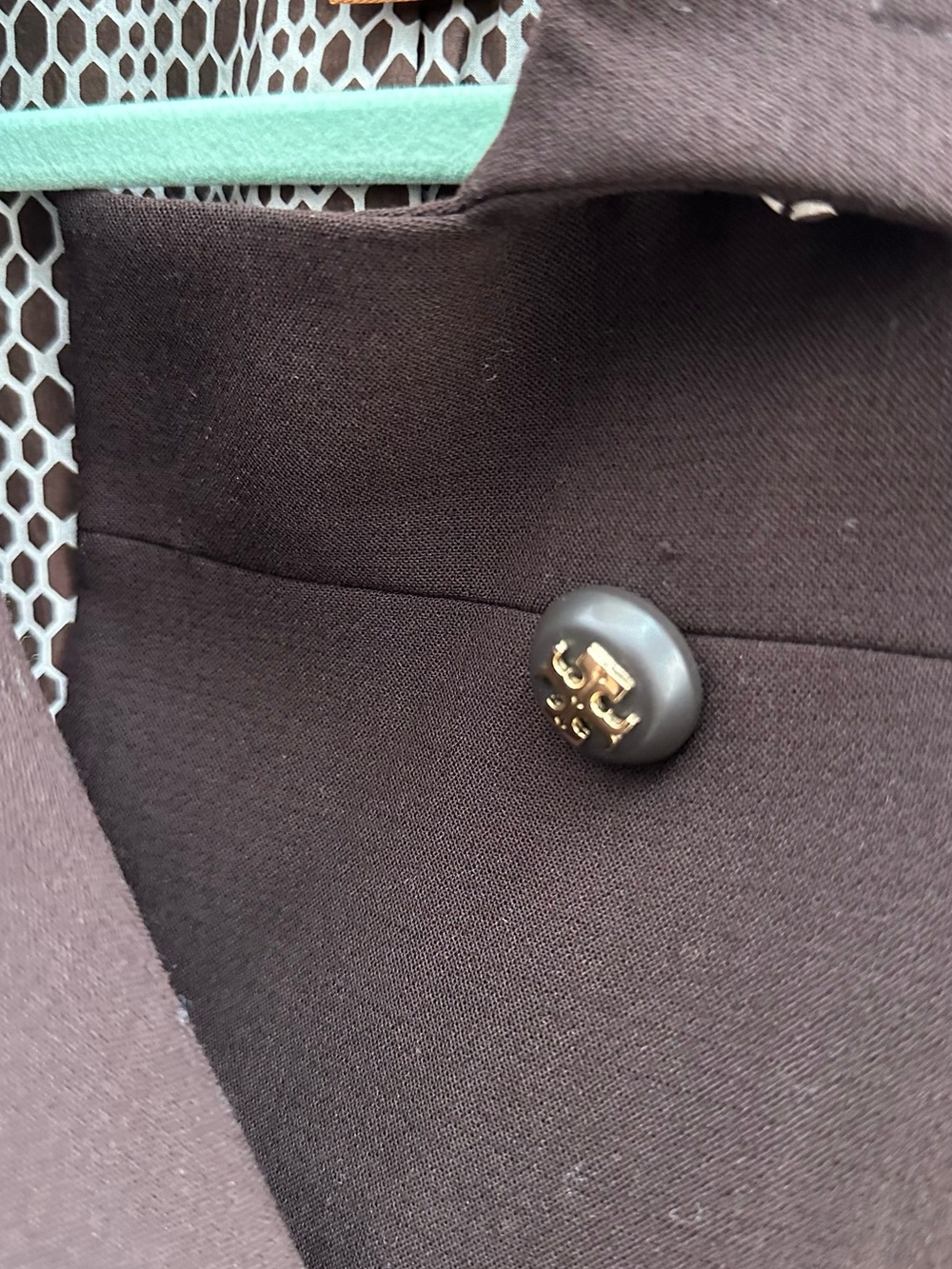 Tory Burch Dark Brown Double-Breasted Wool Blend🧥 - Picture 10 of 13